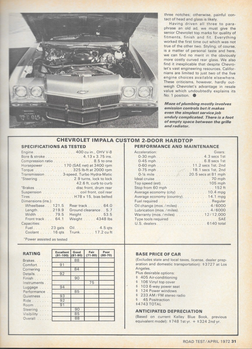 1972 chevrolet impala