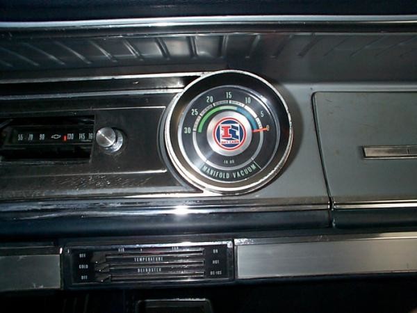 1965 Impala SS Manifold Vacuum Gauge if no Tachometer was ordered you got this instead 