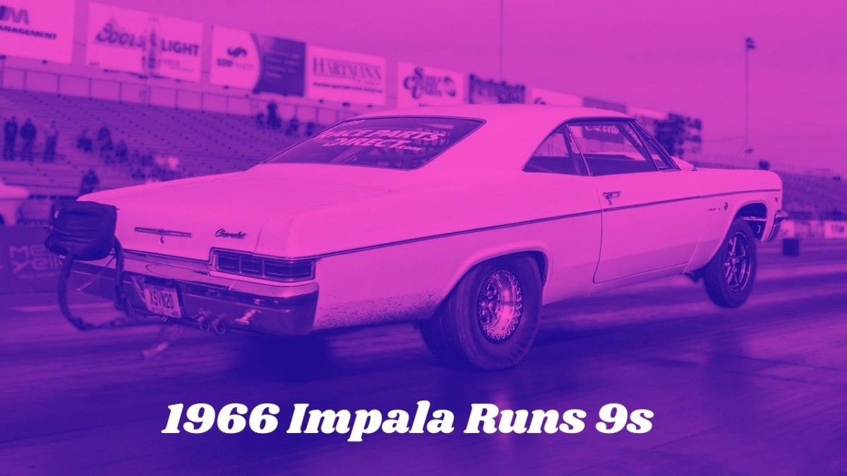 1966 Impala runs 9s at the track